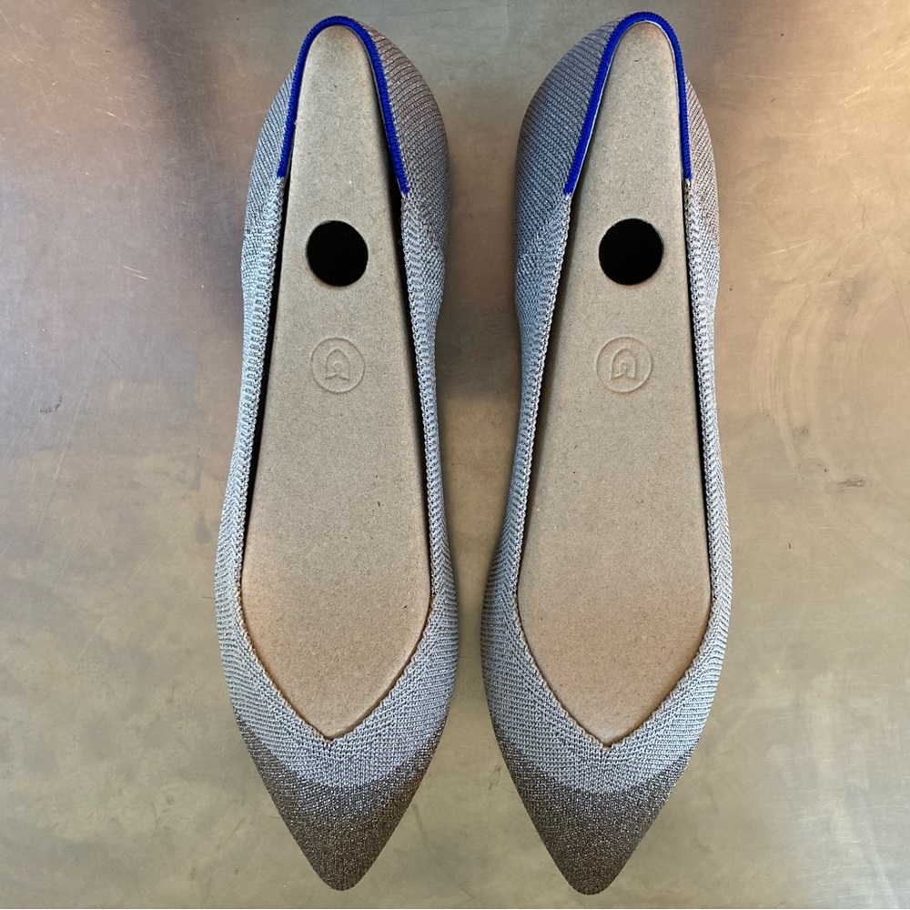 Rothy’s Women’s Size 11 The Point Silver Mettalic